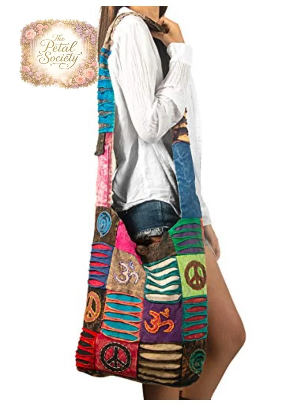 Handmade Boho Patchwork Quilted Sling Crossbody Hobo Bag